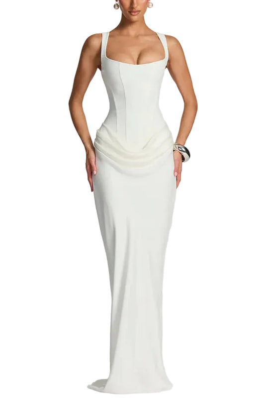 Leonor || Vestido maxi de escote cuadrado