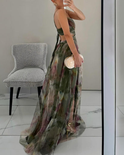 Giselle - Encantador Maxi Vestido con Estampado Floral
