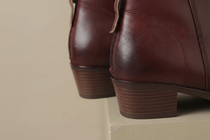 Camila | Botines de tacón bajo de lujo