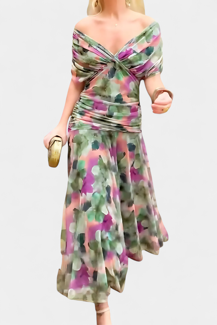 Camille | Vestido drapeado cruzado