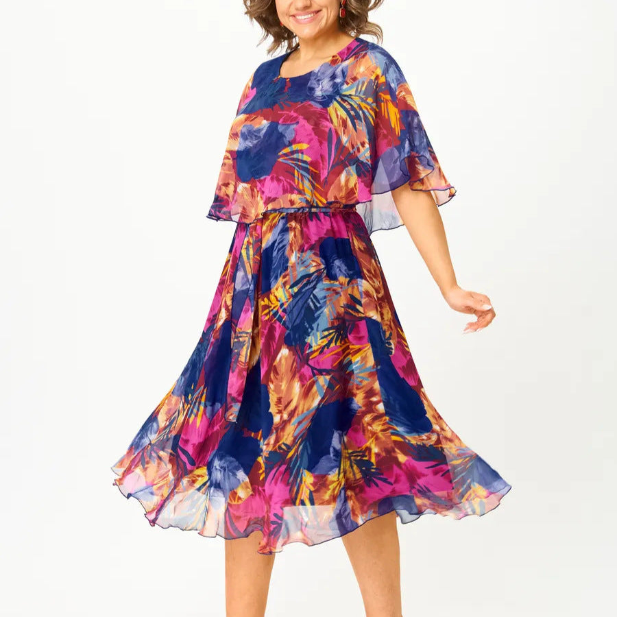 Barbara | Vestido de Gasa Talla Grande Cómodo