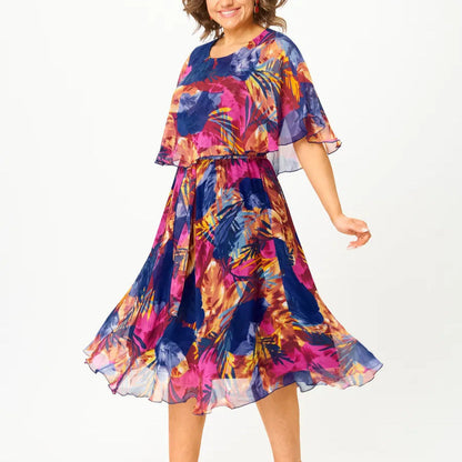 Barbara | Vestido de Gasa Talla Grande Cómodo