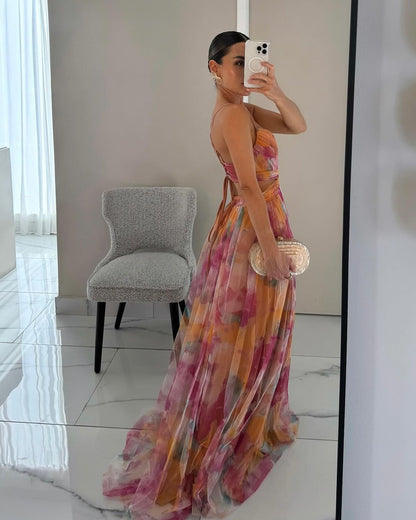 Giselle - Encantador Maxi Vestido con Estampado Floral