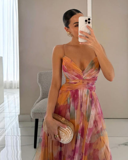 Giselle - Encantador Maxi Vestido con Estampado Floral
