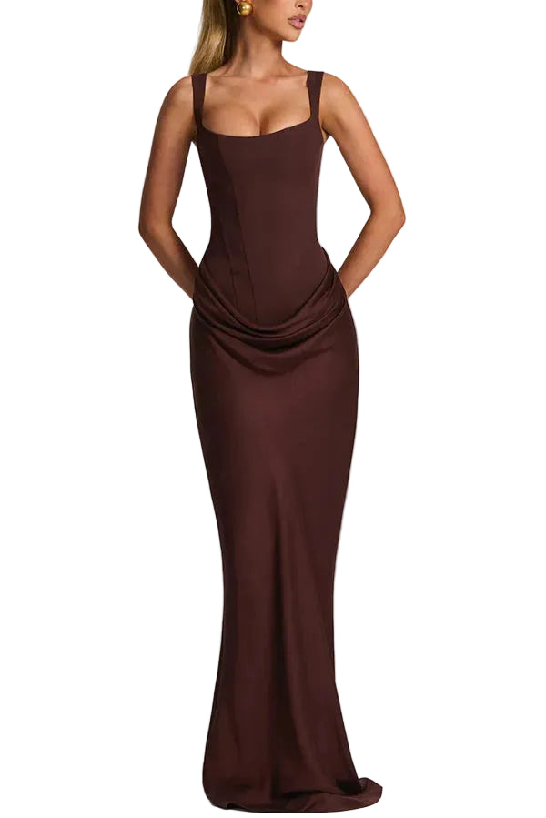 Leonor || Vestido maxi de escote cuadrado