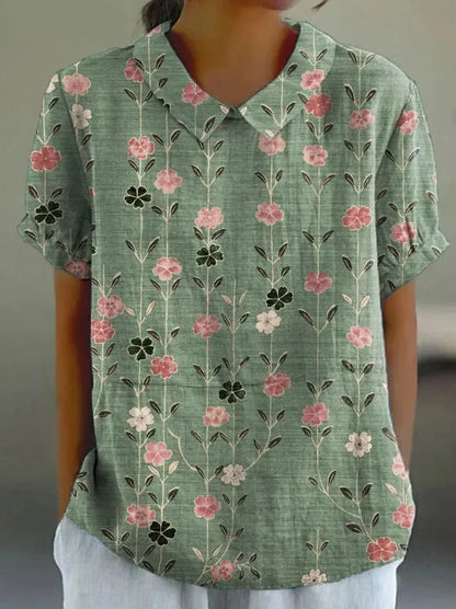 ATELIER ELEGANCIA | CAMISA FLORAL RETRO PARA MUJER
