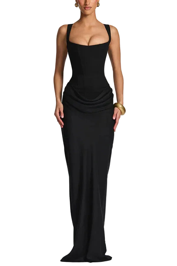 Leonor || Vestido maxi de escote cuadrado
