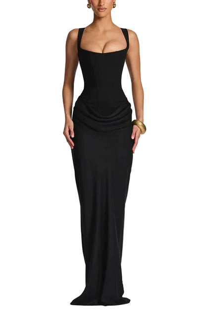 Leonor || Vestido maxi de escote cuadrado