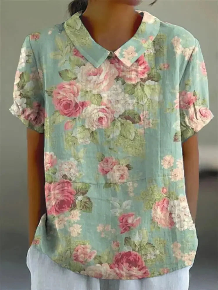ATELIER ELEGANCIA | CAMISA FLORAL RETRO PARA MUJER