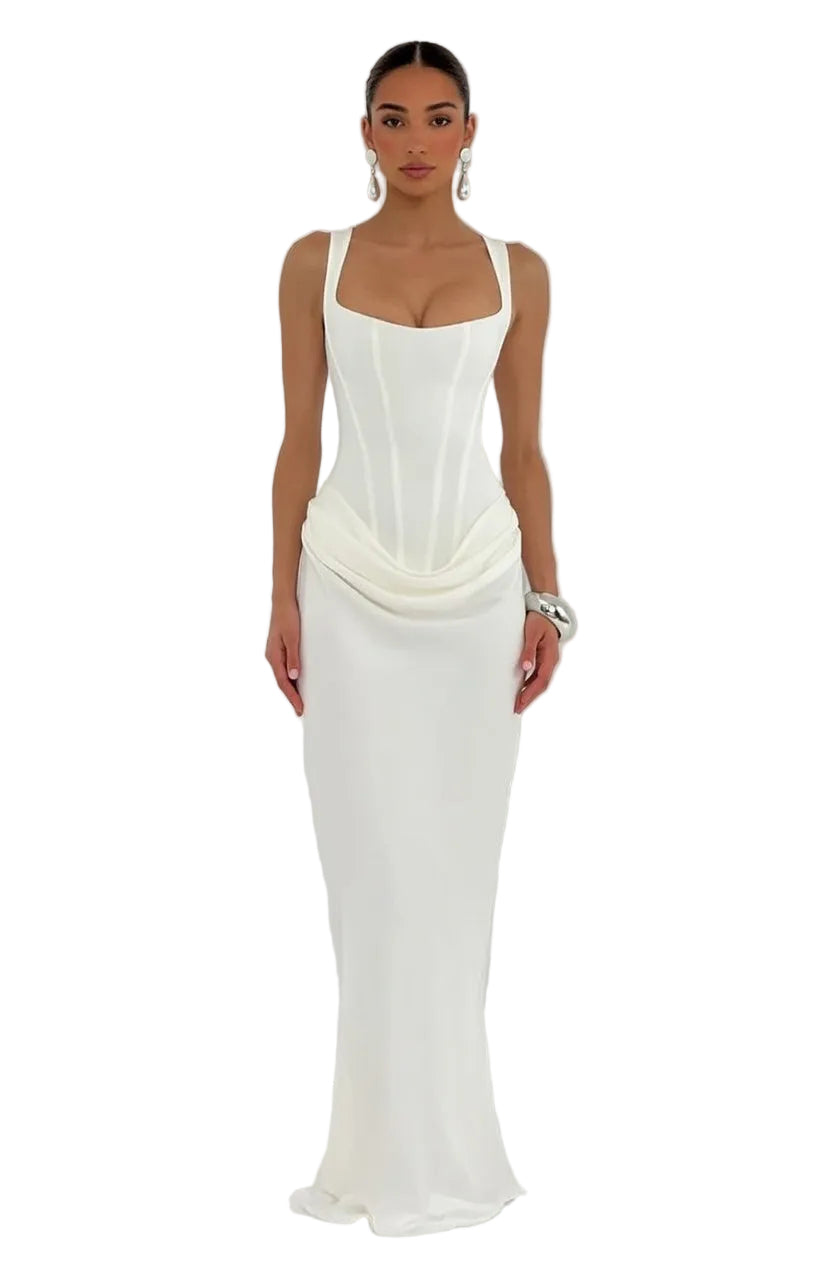 Leonor || Vestido maxi de escote cuadrado