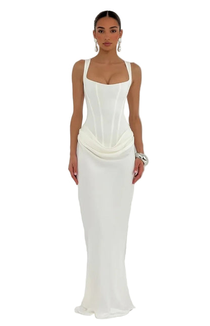 Leonor || Vestido maxi de escote cuadrado