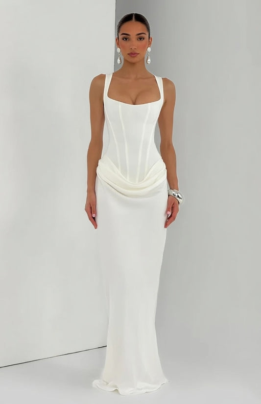 Leonor || Vestido maxi de escote cuadrado