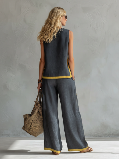 Leila | Conjunto Elegante de Cáñamo y bambú