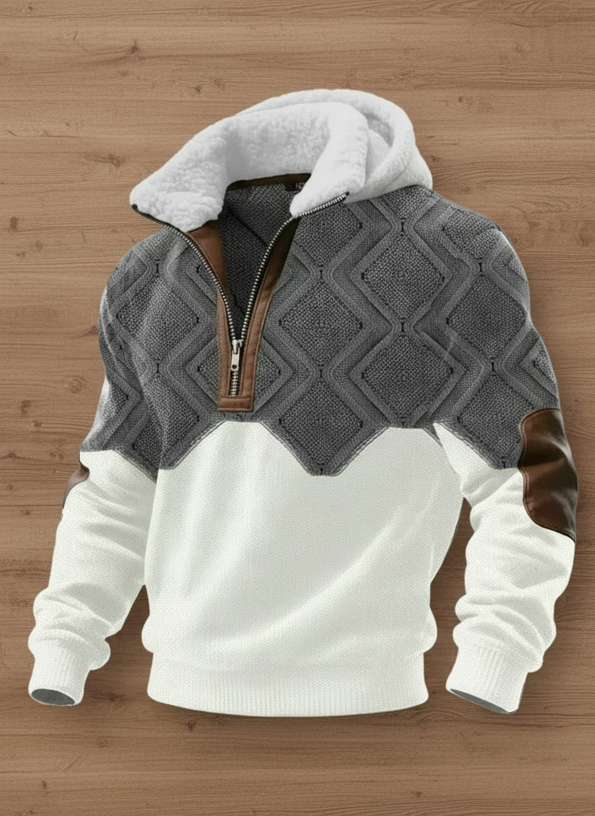 Luca- Suéter de punto de calidad con cuello alto forrado