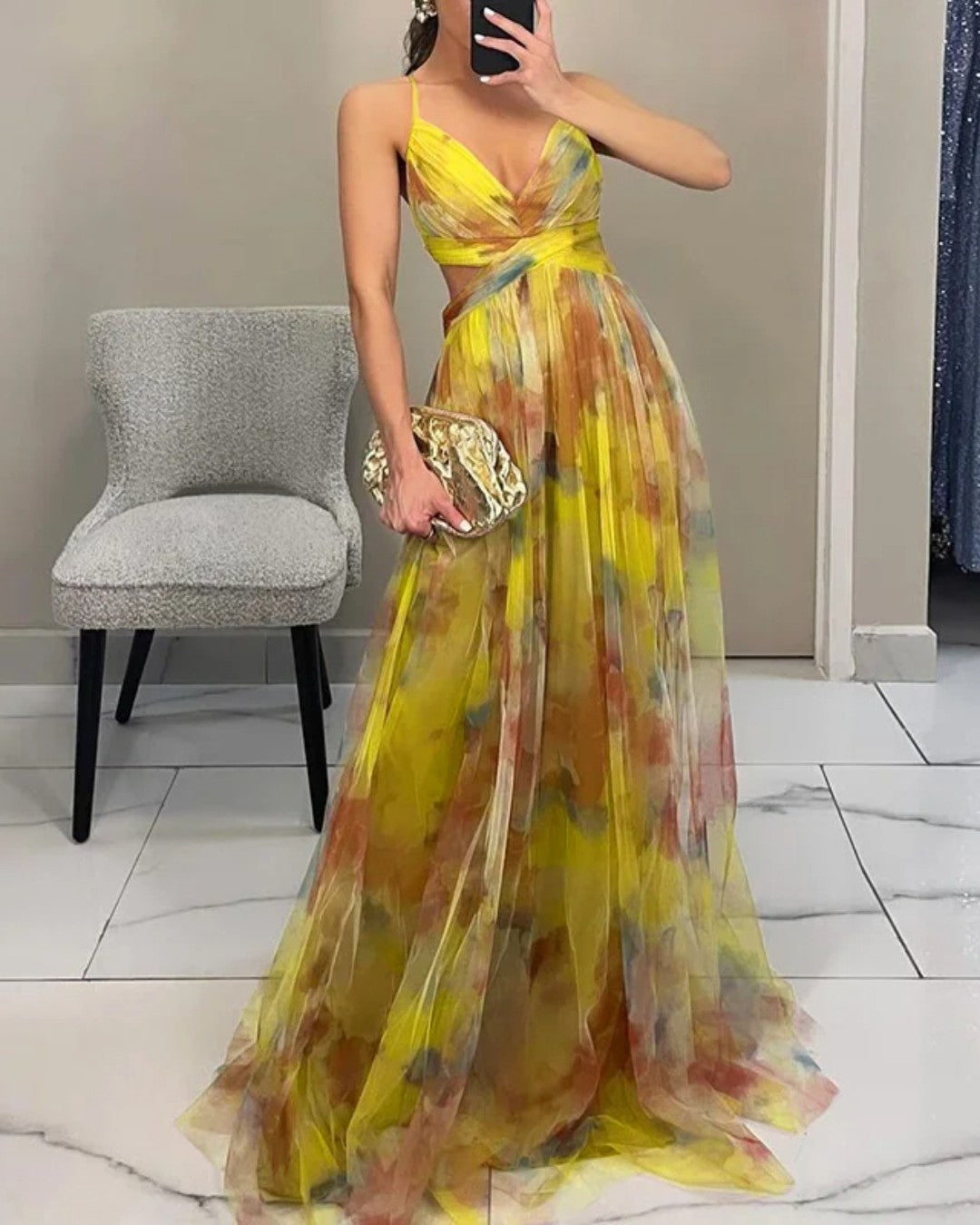 Giselle - Encantador Maxi Vestido con Estampado Floral