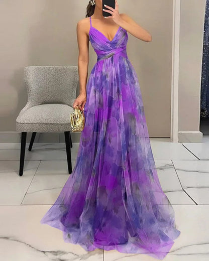 Giselle - Encantador Maxi Vestido con Estampado Floral