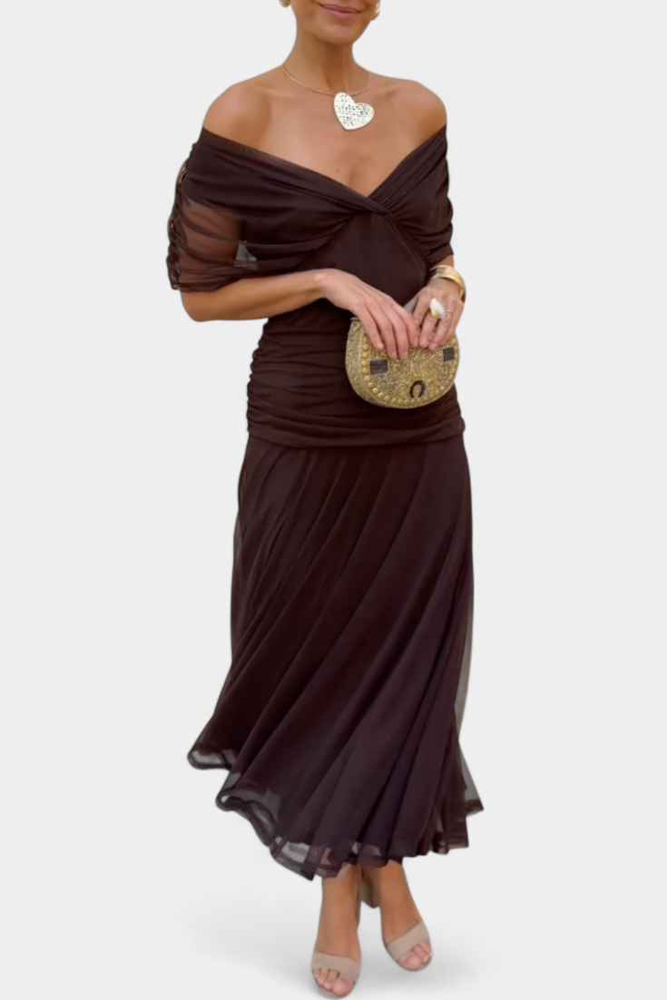 Camille | Vestido drapeado cruzado