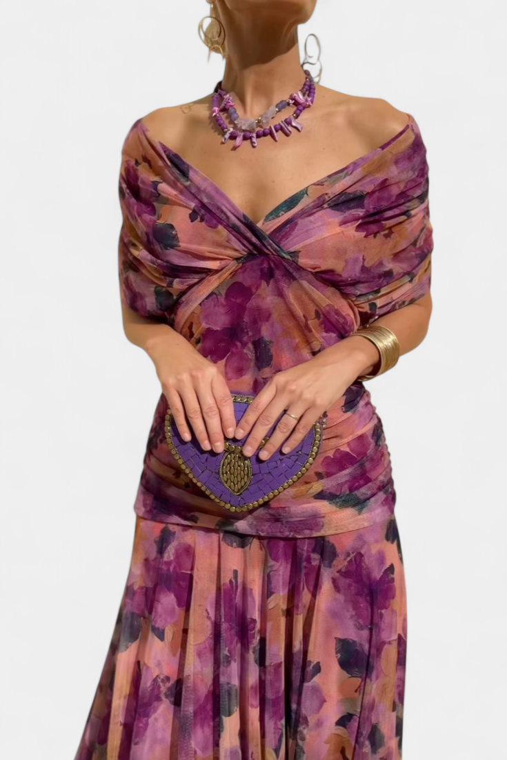 Camille | Vestido drapeado cruzado