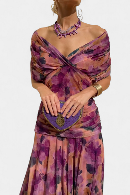 Camille | Vestido drapeado cruzado