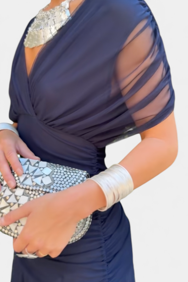 Camille | Vestido drapeado cruzado
