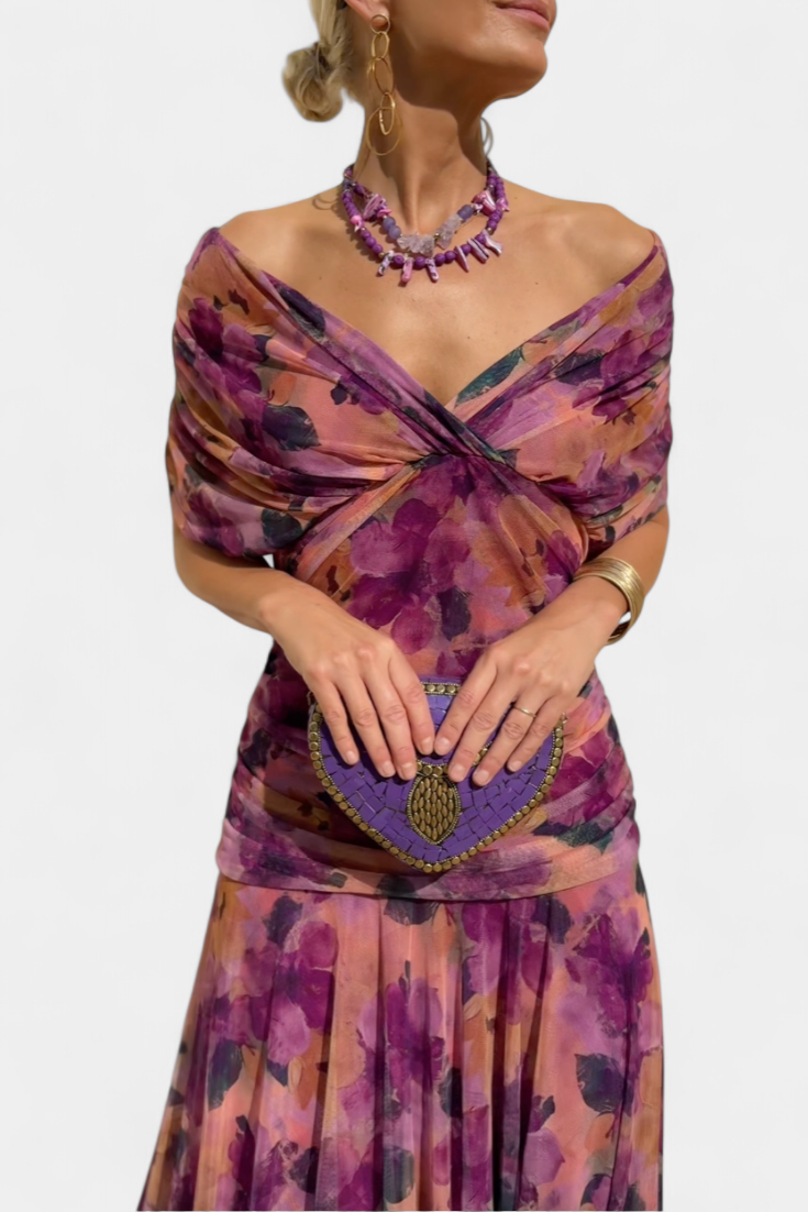 Camille | Vestido drapeado cruzado