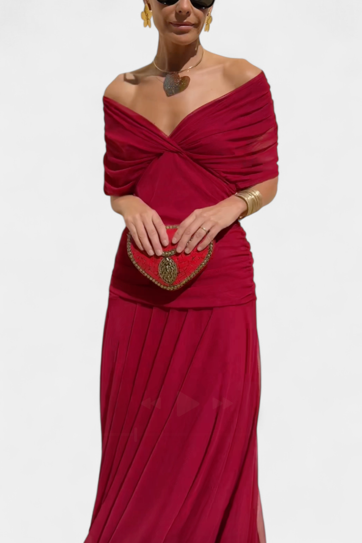 Camille | Vestido drapeado cruzado