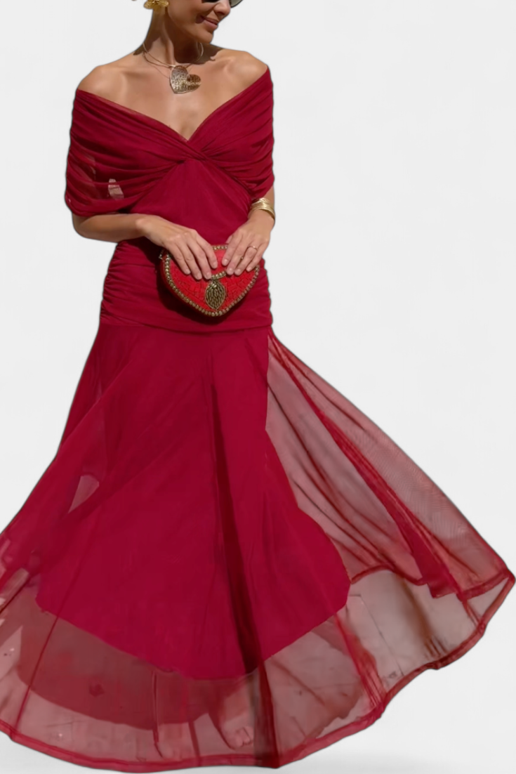 Camille | Vestido drapeado cruzado