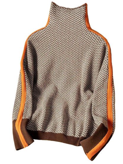Lucía | Jersey de cuello alto con rayas en contraste