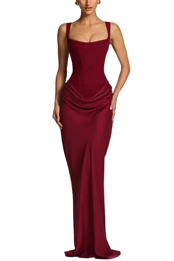 Leonor || Vestido maxi de escote cuadrado
