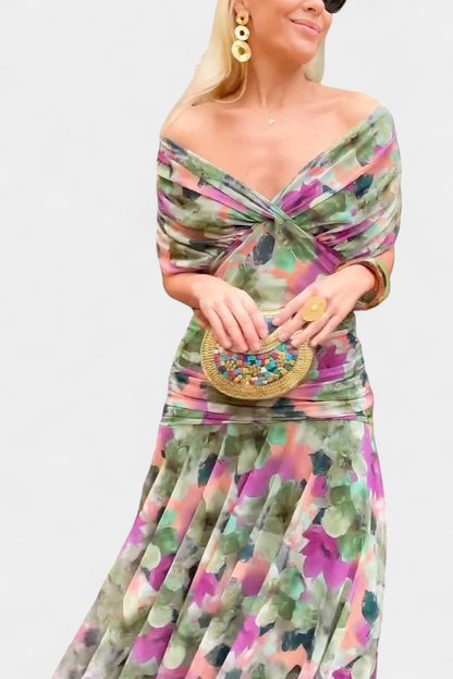 Camille | Vestido drapeado cruzado