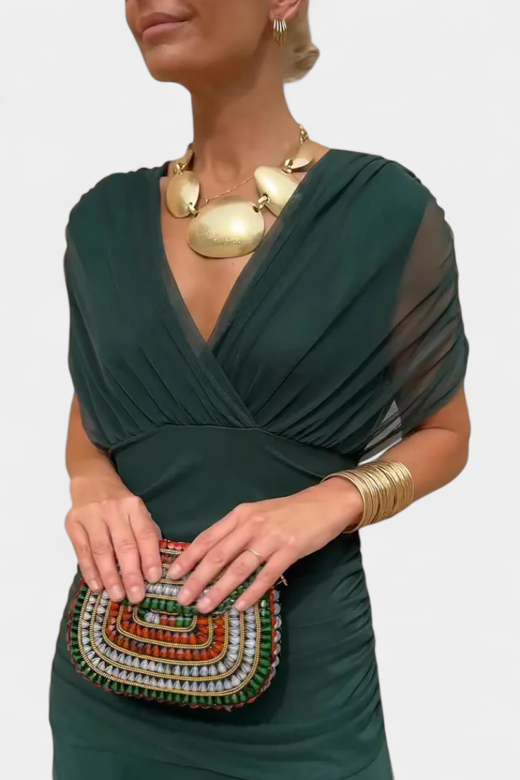 Camille | Vestido drapeado cruzado