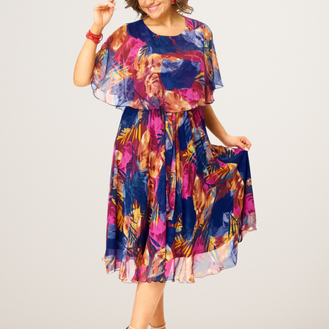 Barbara | Vestido de Gasa Talla Grande Cómodo